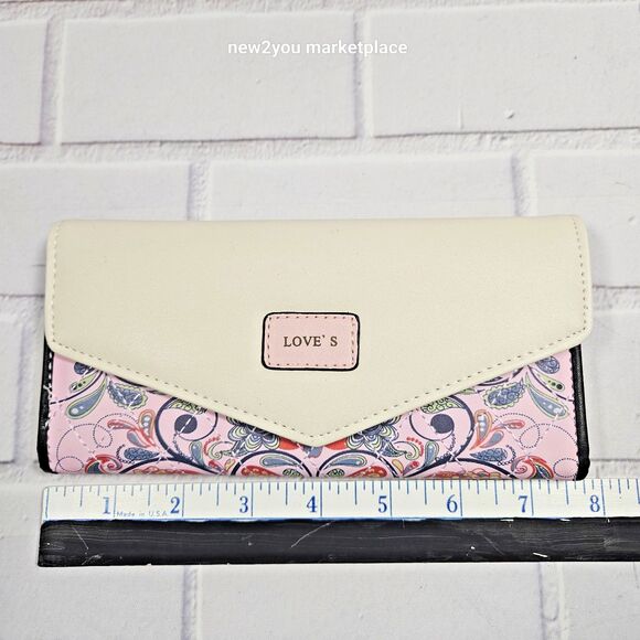 Women's Long Envelope Clutch Wallet PU Leather Purse Card Holder Floral Handbag - Picture 1 of 12